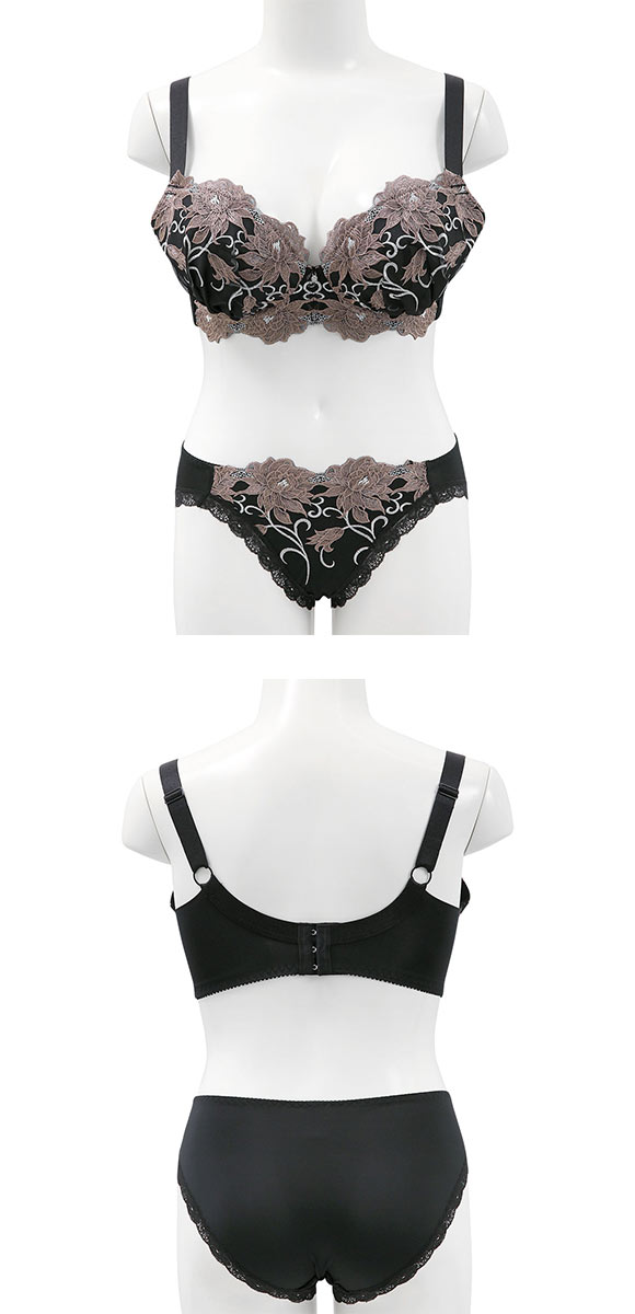 ビーオーエヌ 美胸 脇寄せ バストメイクブラ エレガンスローズ シリーズ ブラジャー ショーツ セット GHI bon 脇すっきり 脇高 脇肉