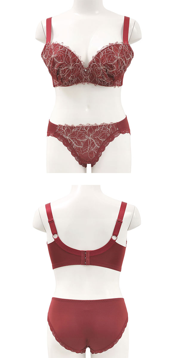 ビーオーエヌ エレガンスフラワー シリーズ 脇高 ブラジャー ショーツ セット GHI 大きいサイズ 脇すっきり 脇肉 bon