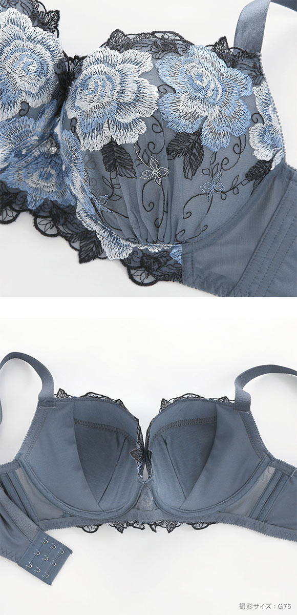 ビーオーエヌ 美胸 脇寄せ バストメイクブラ 大輪のバラ シリーズ ブラジャー ショーツ セット GHI 脇すっきり 脇高 脇肉 グラマー bon