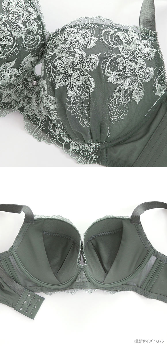 ビーオーエヌ 脇スッキリバストメイク フローラル シリーズ 脇高 ブラジャー ショーツ セット GHI 大きいサイズ 脇すっきり 脇肉 bon
