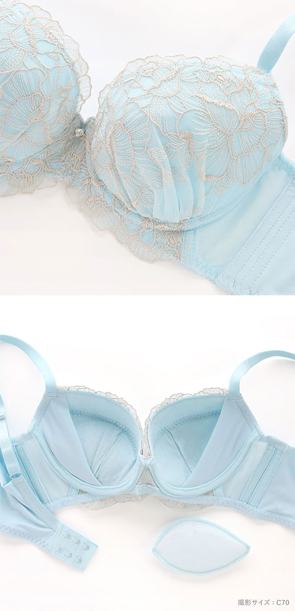 ビーオーエヌ 美胸 脇寄せ バストメイクブラ ローズレース シリーズ ブラジャー ショーツ セット BCDEF bon 脇すっきり 脇高 脇肉