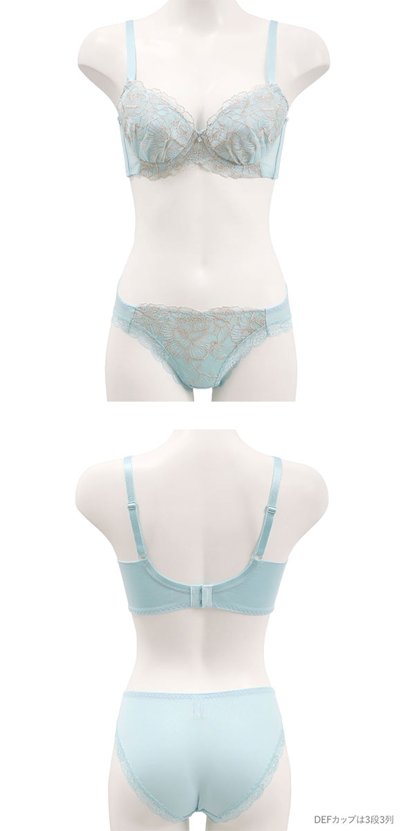 ビーオーエヌ 美胸 脇寄せ バストメイクブラ ローズレース シリーズ ブラジャー ショーツ セット BCDEF bon 脇すっきり 脇高 脇肉