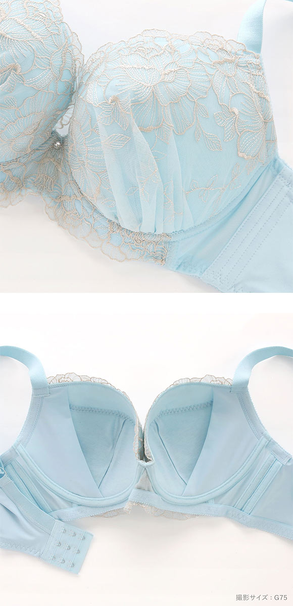 ビーオーエヌ 美胸 脇寄せ バストメイクブラ ローズレース シリーズ ブラジャー ショーツ セット GHI bon 脇すっきり 脇高 脇肉