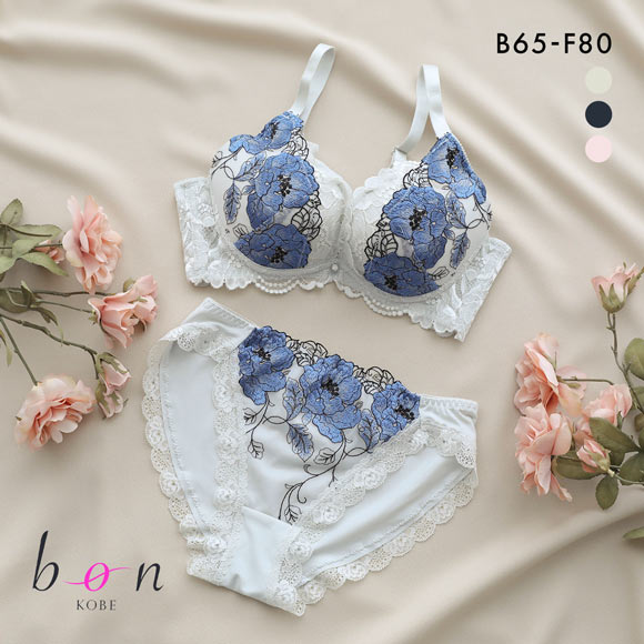ビーオーエヌ 脇スッキリバストメイクブラ 花柄 カシュクール シリーズ 脇高 ブラジャー ショーツ セット BCDEF 脇肉 bon