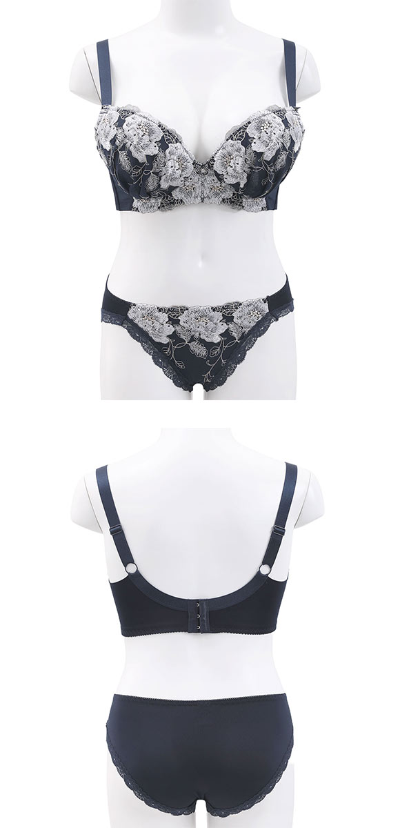 ビーオーエヌ 脇スッキリバストメイクブラ 花柄 カシュクール シリーズ 脇高 ブラジャー ショーツ セット GHI 大きいサイズ 脇すっきり 脇肉