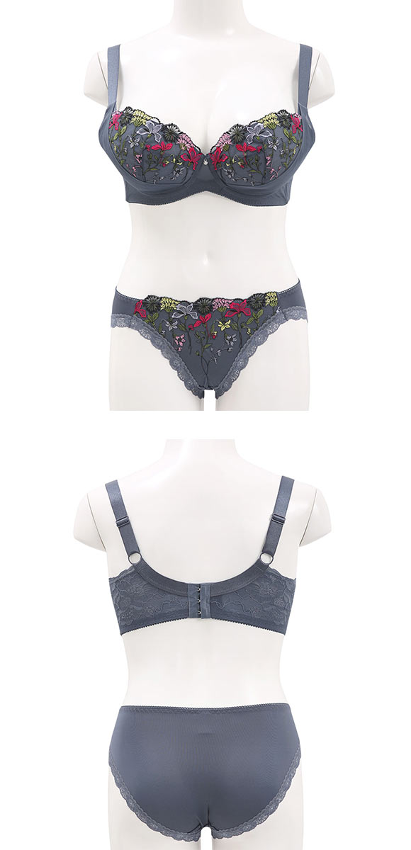 ビーオーエヌ 脇細見え 胸元リッチ シュッとRich ボタニカル シリーズ ブラジャー ショーツ セット GHI 脇すっきり 脇高 脇肉 グラマー bon 大きいサイズ