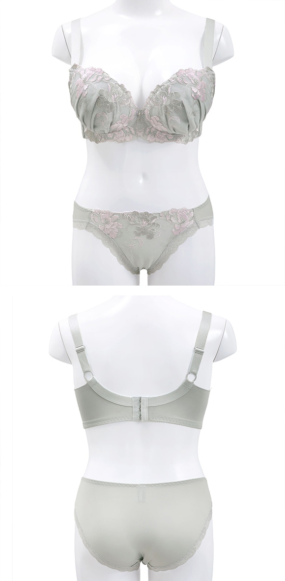 ビーオーエヌ エレガンスフラワー シリーズ 脇高 ブラジャー ショーツ セット GHI 大きいサイズ 脇肉 bon