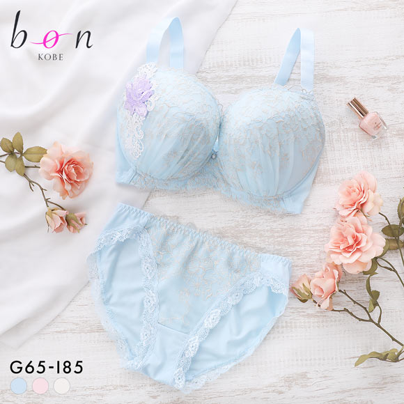ビーオーエヌ 美胸 脇寄せ バストメイクブラ 大輪のバラ シリーズ ブラジャー ショーツ セット GHI 脇すっきり グラマー bon