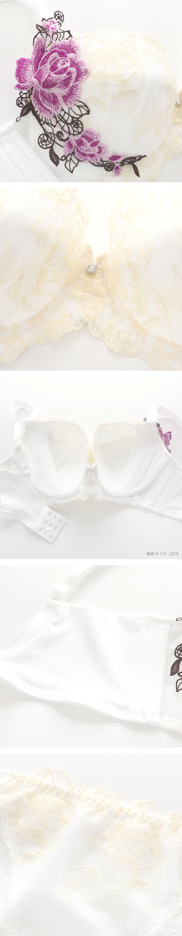 ビーオーエヌ 美胸 脇寄せ バストメイクブラ クラシカルローズ シリーズ ブラジャー ショーツ GHI グラマー 大きいサイズ bon