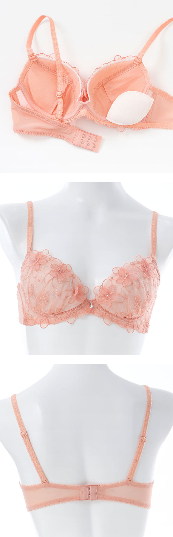 パリーゼ ブーケアップリケ ブラジャー BCD まる胸 ナチュラル Palissee