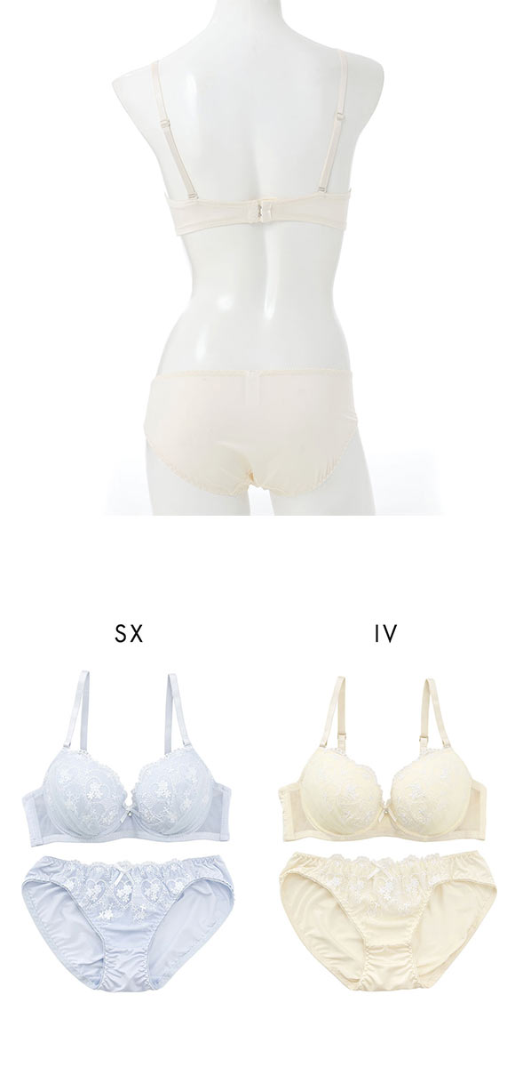 プチマリー ガーリーハートレース ブラセット ABCD ブラジャー ショーツ セット petit marie WHITE