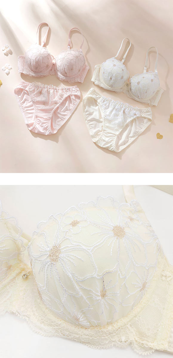 プチソワレ ブルーミングフラワー ブラセット ABCD クロスコード ブラジャー ショーツ セット petit soiree