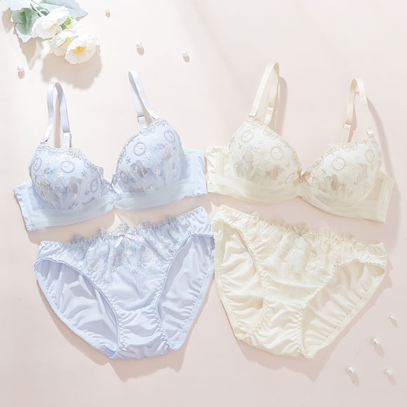 プチマリー ワンダーランドミニット ブラセット ABCDEF ブラジャー ショーツ セット 不思議の国 チュール petit marie WHITE