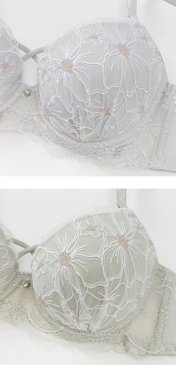 プチソワレ ブルーミングフラワー ブラセット ABCDEF クロスコード ブラジャー ショーツ セット petit soiree