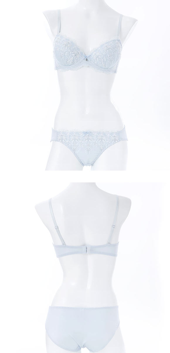 プチソワレ シャイニーフラワー ブラセット ABCDEF ブラジャー ショーツ セット 花柄刺繍 ラメ まる胸 ナチュラル petit soiree