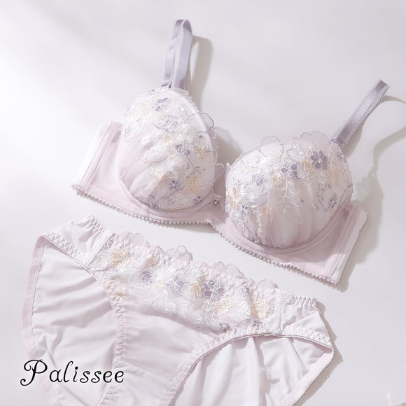 パリーゼ フローラルレース ブラセット 花柄刺繍 ラメ ABCDEF ナイスフィット ブラジャー ショーツ セット Palissee