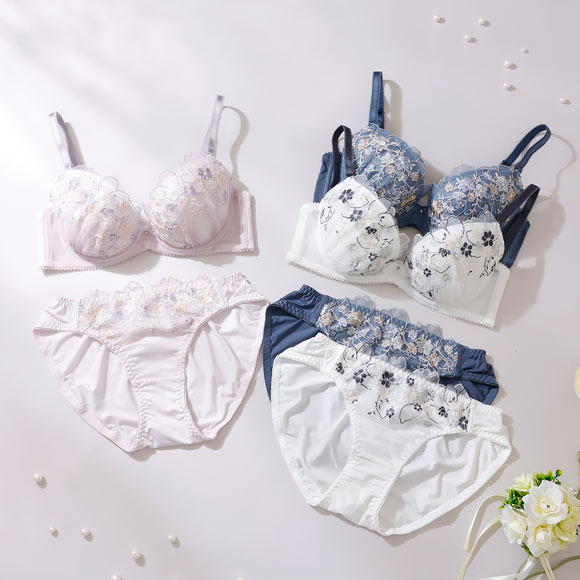 パリーゼ フローラルレース ブラセット 花柄刺繍 ラメ ABCDEF ナイスフィット ブラジャー ショーツ セット Palissee