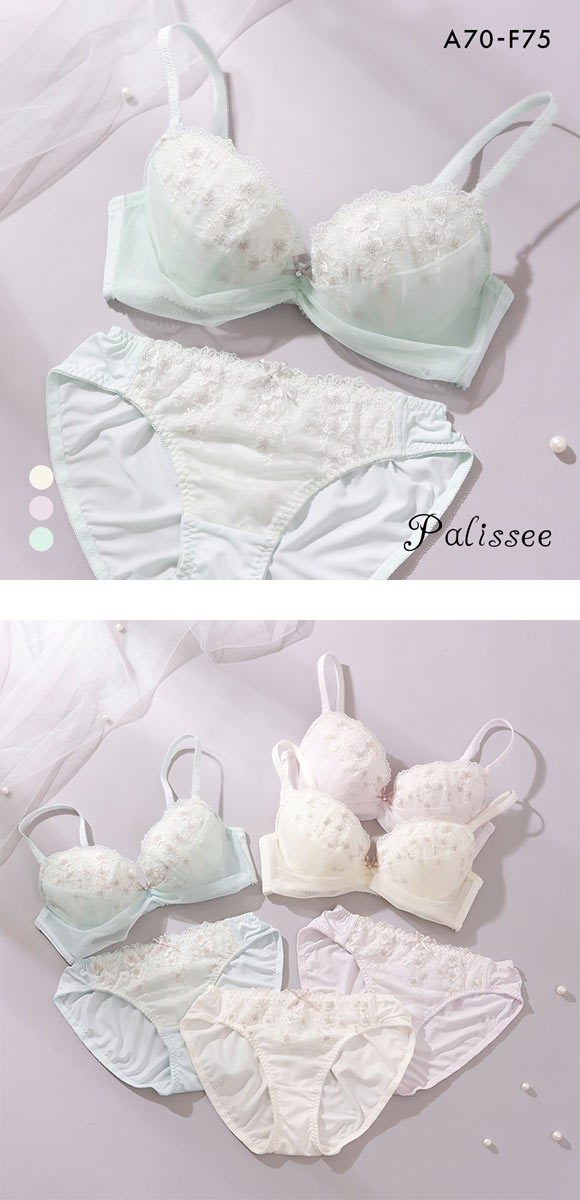 パリーゼ シュシュフルール ブラセット ABCDEF ブラジャー ショーツ セット チュール まる胸 Palissee 大きいサイズ