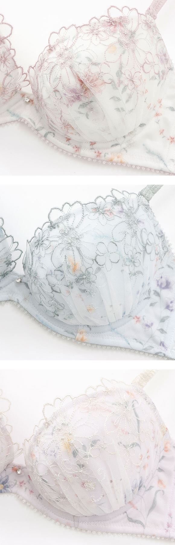 パリーゼ クレールブーケ ブラセット 花柄刺繍 プリント ABCDEF ナイスフィット ブラジャー ショーツ セット Palissee