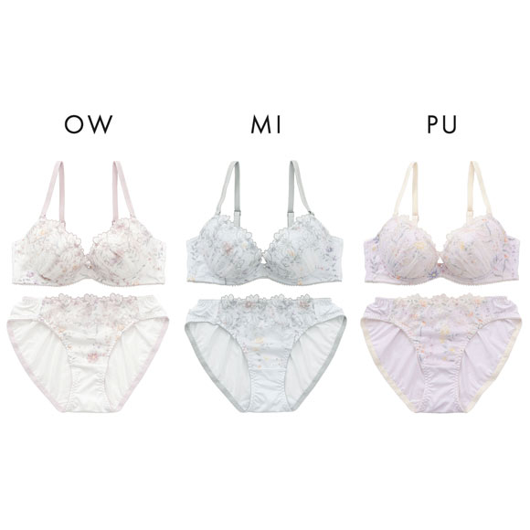 パリーゼ クレールブーケ ブラセット 花柄刺繍 プリント ABCDEF ナイスフィット ブラジャー ショーツ セット Palissee