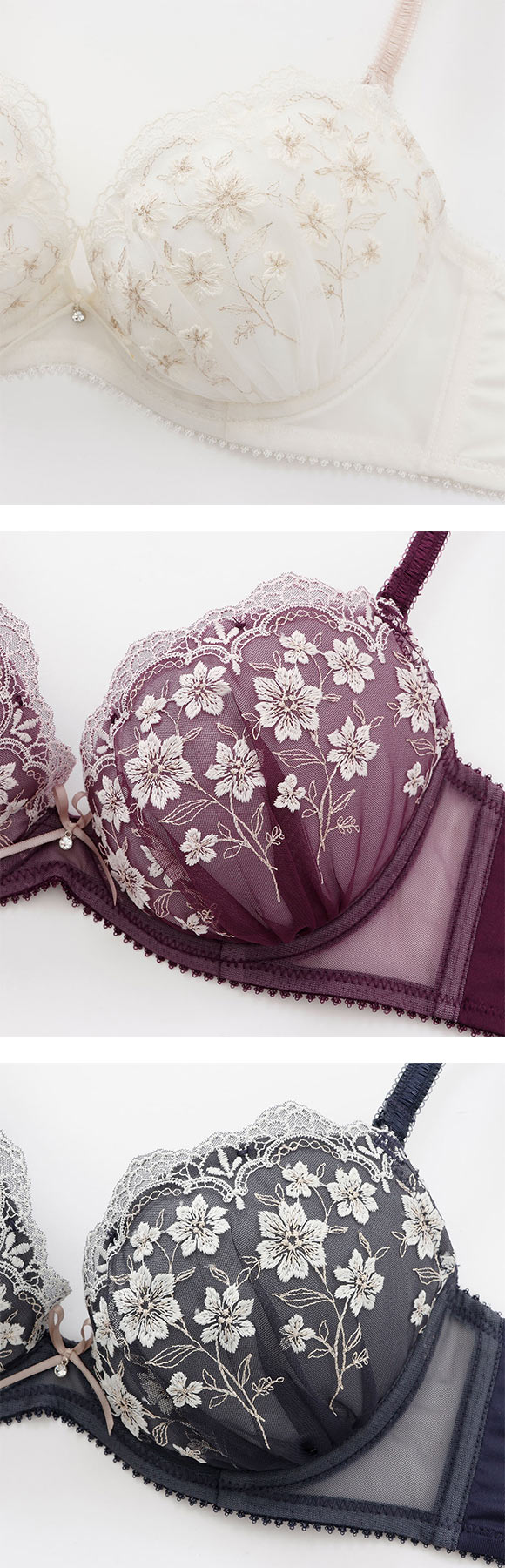 パリーゼ クラシカルガーデン ブラセット ABCDEF 花柄刺繍 ブラジャー ショーツ セット ABCDEF ナイスフィット Palissee