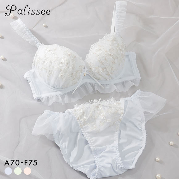 パリーゼ セラフィーヌ ブラセット ABCDEF ブラジャー ショーツ セット まる胸 ナチュラル フリル ナイスフィット Palissee