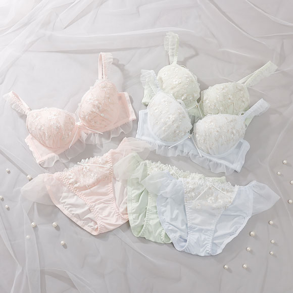 パリーゼ セラフィーヌ ブラセット ABCDEF ブラジャー ショーツ セット まる胸 ナチュラル フリル ナイスフィット Palissee