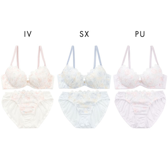 パリーゼ フルールレーヴ ブラセット ABCDEF ブラジャー ショーツ セット プリント 花柄 ラメ ナイスフィット Palissee