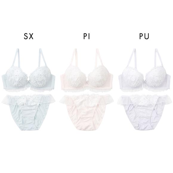 パリーゼ シュガーローズ ブラセット ABCDEF ナイスフィット ブラジャー ショーツ 大きいサイズ フリル ナチュラル Palissee