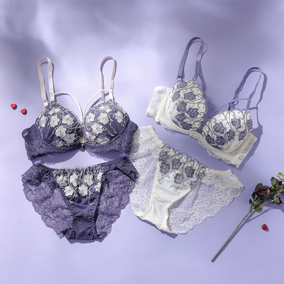 スパークス バイカラーフラワーコード ブラジャー ショーツ セット ノーマルショーツ 脇高 ABCDEF 谷間 バックレース SPARKS