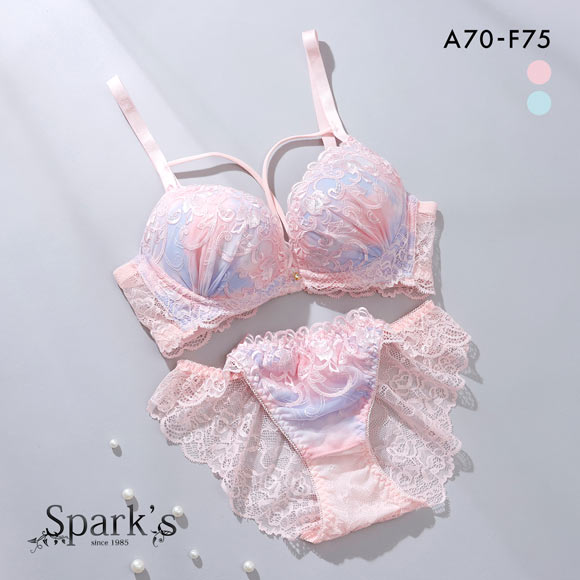 スパークス パステルクロスコード ブラジャー ショーツ セット ノーマルショーツ ABCDEF 脇高 盛り 谷間 バックレース SPARKS