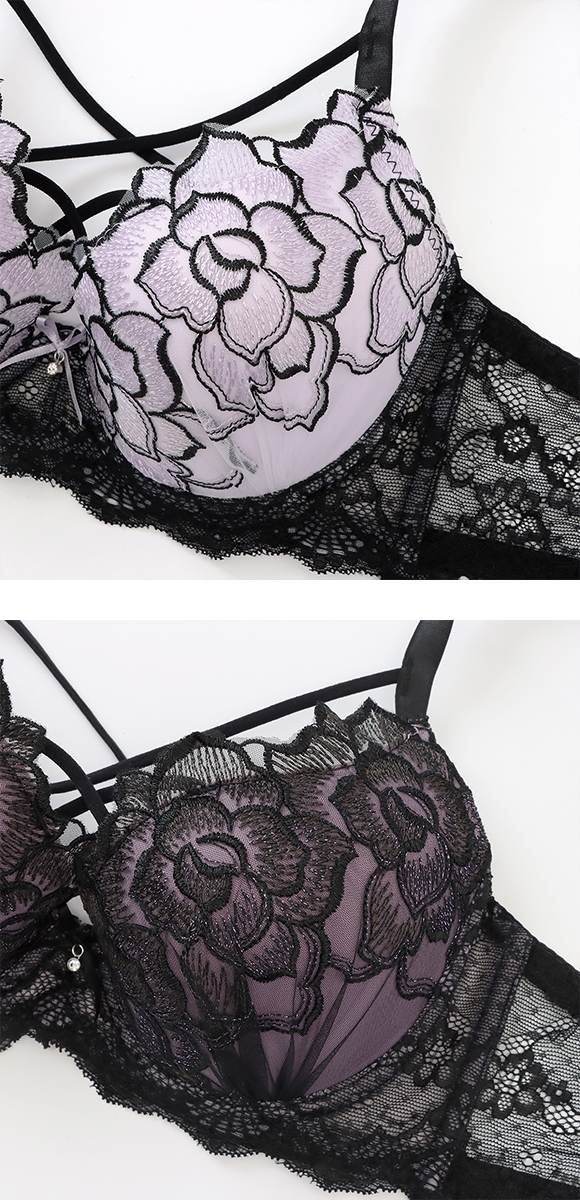 スパークス ノワールローズ ブラジャー ノーマルショーツ セット 脇高 谷間 ABCDEF バックレース SPARKS 大きいサイズ