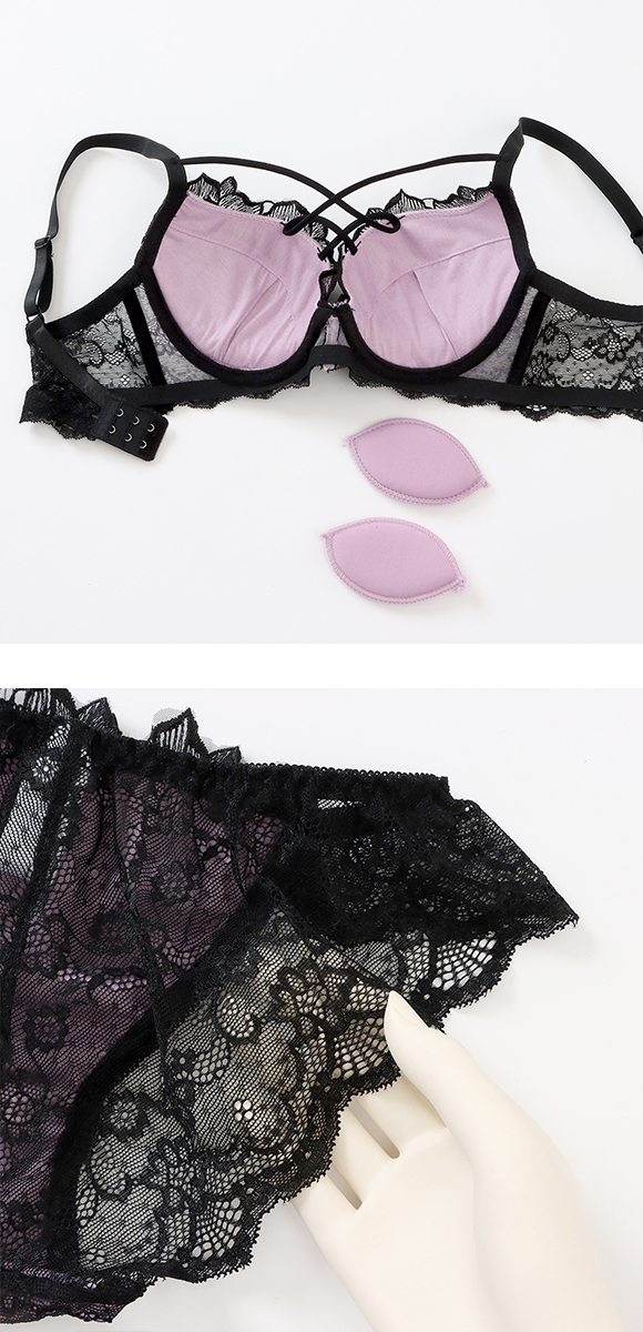 スパークス ノワールローズ ブラジャー ノーマルショーツ セット 脇高 谷間 ABCDEF バックレース SPARKS 大きいサイズ