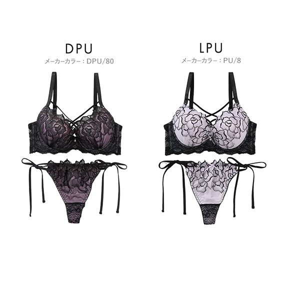 スパークス ノワールローズ ブラジャー Tバックショーツ セット サイドリボン 脇高 谷間 ABCDEF バックレース 紐パン SPARKS