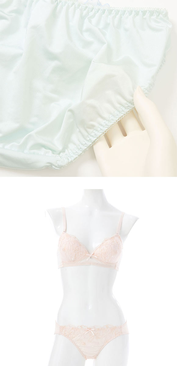 プチマリー ガーリーリボンレース ノンワイヤー ブラセット ブラジャー ショーツ セット petit marie WHITE