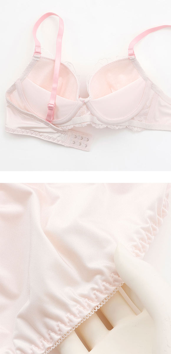 プチソワレ リボンブーケ ノンワイヤー ブラセット ABCD ブラジャー ショーツ セット 刺繍 petit soiree