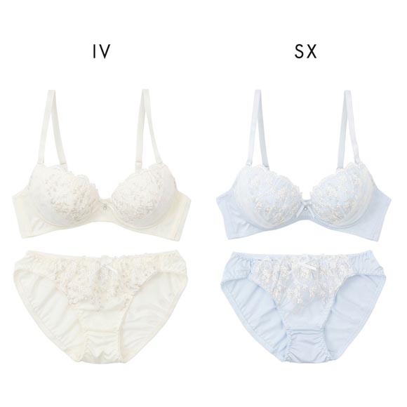 プチソワレ フラワーチュール ノンワイヤー ブラセット ABCD ブラジャー ショーツ セット ラメ まる胸 ナチュラル petit soiree