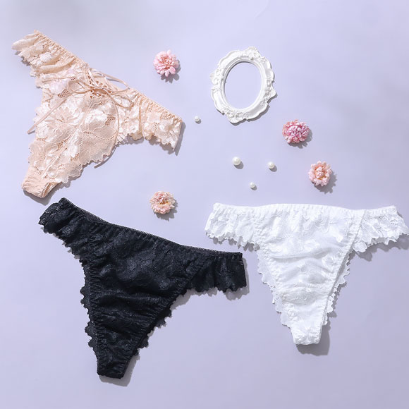 パリーゼ Palissee Mia Lingerie レースアップ Tバックショーツ 総レース 単品
