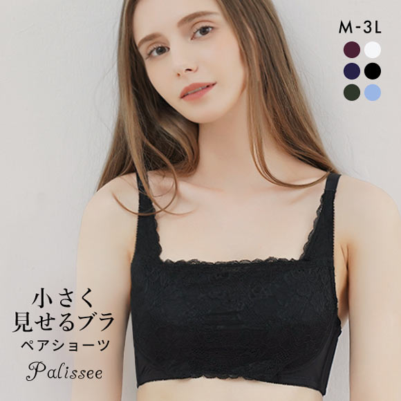 パリーゼ Palissee 大きな胸を小さく見せる フロントレース スタンダード ショーツ M L LL 3L 大きいサイズ 単品