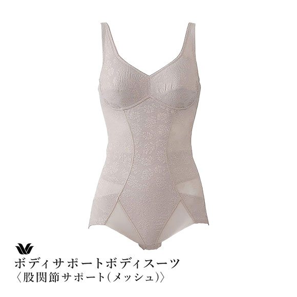 ワコール ボディサポートボディスーツ 股関節サポート メッシュ ノンワイヤー ソフト ABC Wacoal