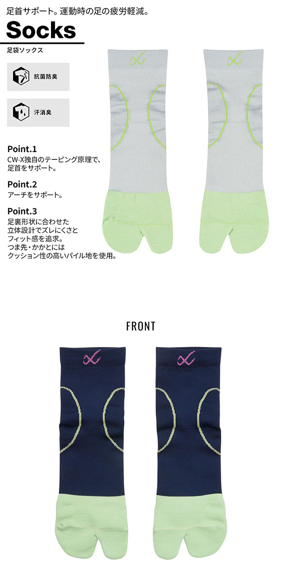 ワコール Wacoal シーダブリューエックス CW-X PARTS 男女兼用 足袋ソックス ショートタイプ BCR620