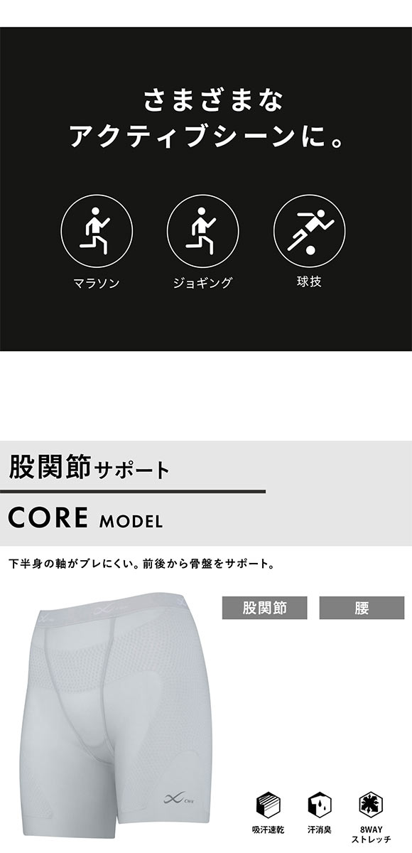 大谷翔平愛用モデル ワコール Wacoal シーダブリューエックス CW-X レディース 女性用 股関節サポートショーツ CORE MODEL ボディバランスアップ