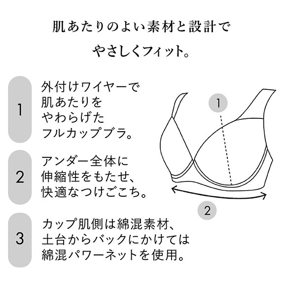 ワコール Wacoal 11G BFA311 フルカップ ブラジャー QD･QE クイーンサイズ 定番 アウトインワイヤー 敏感肌 やさしい 単品