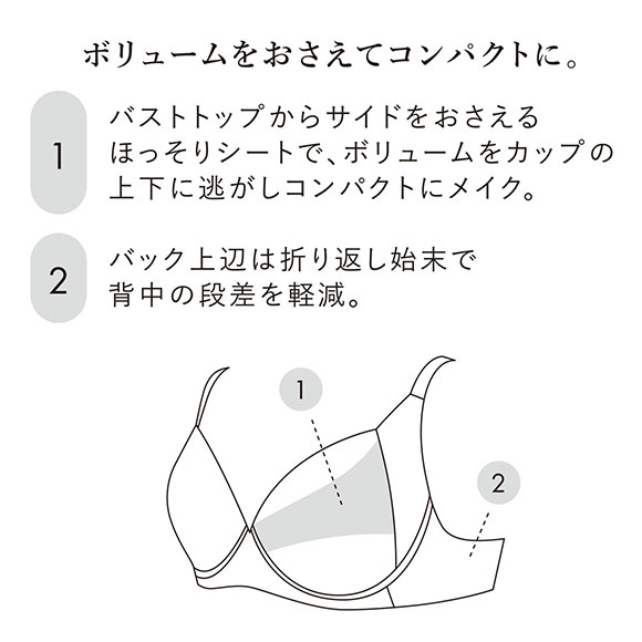ワコール Wacoal 小さく見せるブラ シンプル BRB452 3/4カップ ブラジャー DEF 単品