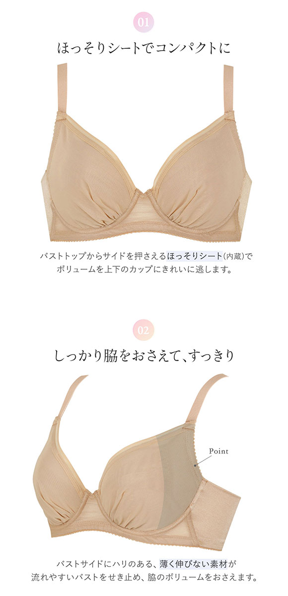 ワコール Wacoal 小さく見せるブラ シンプル BRB452 3/4カップ ブラジャー DEF アンダー大きいサイズ クイーンサイズ 単品