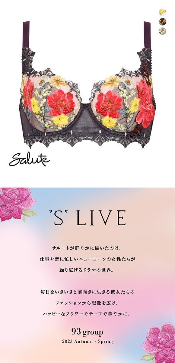 ワコール Wacoal サルート Salute 23AW 93G BTJ293 L-UP ブラジャー GHI リフトアップ デコルテ 盛り 谷間 単品 フェア