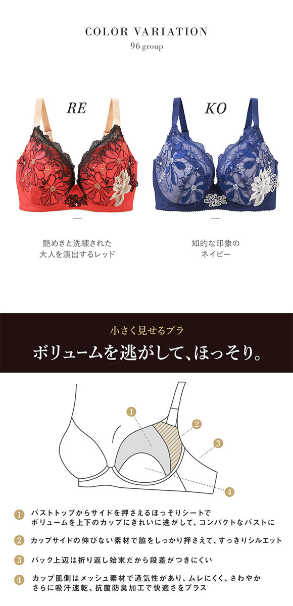 ワコール Wacoal サルート Salute 23AW 96G BTJ296 小さく見せるブラ GH ブラジャー フルカップ 単品 シーズン