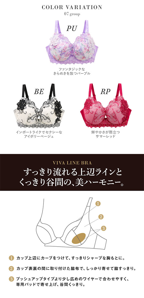 ワコール Wacoal サルート Salute 07G BTJ407 VIVA LINE ブラジャー G ビバライン 谷間 単品 24SS ブルーム 大きいサイズ