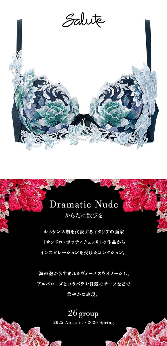 ワコール サルート 26グループ 26G P-UP ブラジャー GHI プッシュアップ 谷間 Wacoal Salute BTJ426 25AWシーズン 大きいサイズ