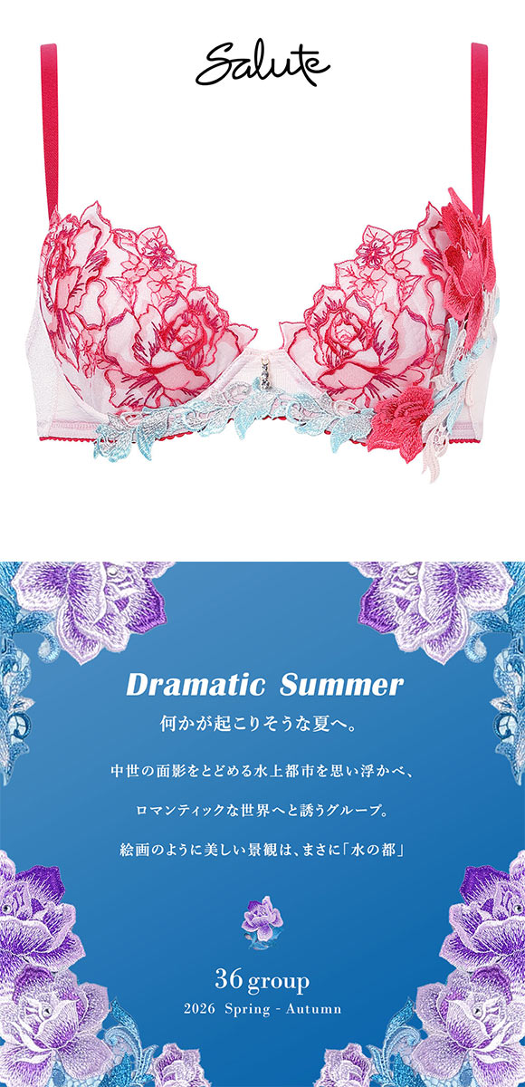 ワコール サルート 36グループ 36G P-UP ブラジャー プッシュアップ GHI 大きいサイズ 谷間 Wacoal Salute BTJ436 26SSシーズン